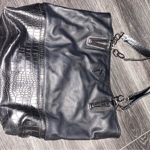 Simply Vera Vera Wang black faux leather tote bag